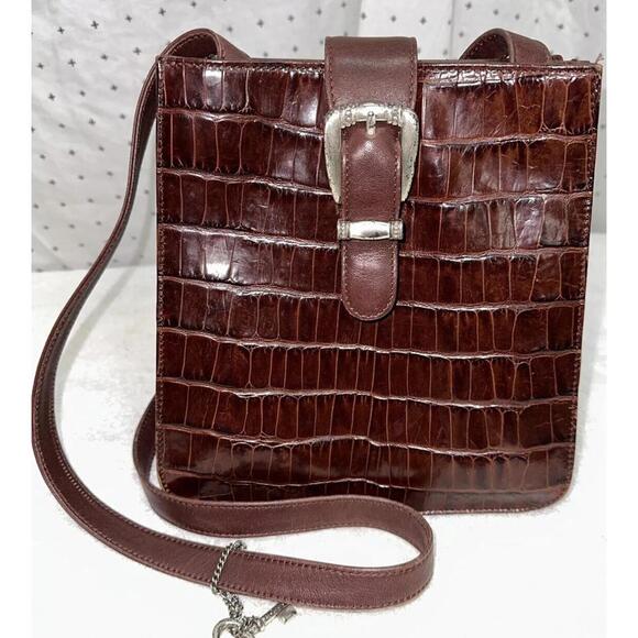 Fossil Handbags - Vintage Fossil 75082 Brown Leather Small Crossbody Shoulder Bag Purse